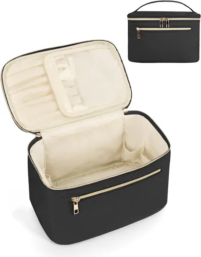 Vista 15 de Wandering Nature Bolsa de Maquillaje, Organizador de Maquillaje de Viaje, Estuche de Brochas Cosméticas para Mujeres en Cuero Vegano Ecológico, M