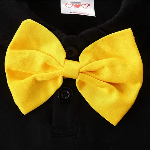 Vista 3 de IBTOM CASTLE Conjunto de ropa de esmoquin con moño, para el primer cumpleaños, para niños, caballero, formal, con corbatín y pantalones