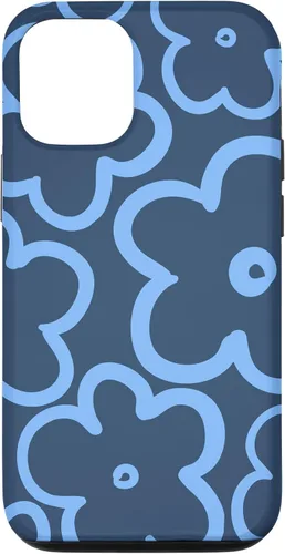 Vista 25 de Funda para iPhone 12 Mini con diseño floral azul marino y azul claro