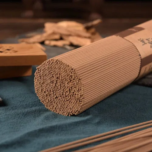 Vista 5 de Incienso de sándalo [Pure S. Australian Sandalwood #9362] 8" (205mm) - 40 min Tiempo de combustión por Fushan Kodo Incienso artesanal