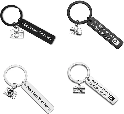 Vista 3 de Stainless Steel Camera Keychain Vintage Design Sturdy Metal Rings For Photography Enthusiasts And Fashion Accessorie