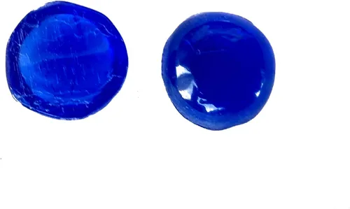 Vista 4 de Rastogi Handicrafts Centros de mesa, gemas de vidrio para rellenos de jarrones, decoración de boda, guijarros de un lado plano, 100 piezas (azul)