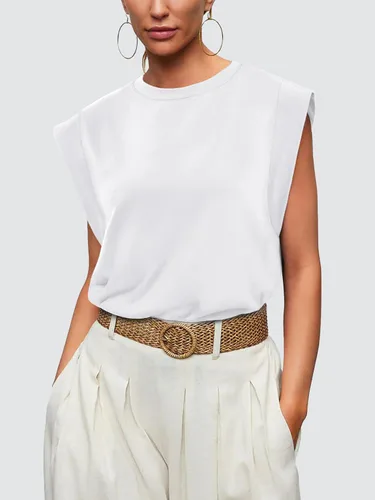 Vista 2 de WIHOLL Camisetas de manga casquillo para mujer, camisetas básicas de verano, estilo casual, ajuste holgado, moda 2024