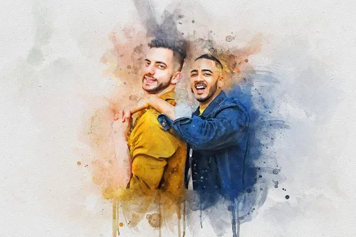 Vista 8 de Retrato personalizado de pareja LGBT de foto de acuarela arte sobre lienzo, regalo de compromiso, regalo memorable para marido o novio, arte