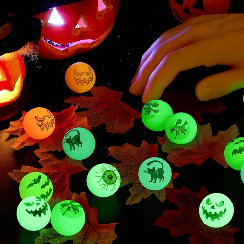 Vista 7 de JOYIN - 72 bolas hinchables de Halloween, bolas que brillan en la oscuridad, globos oculares para decoraciones de fiesta de Halloween, rellenos