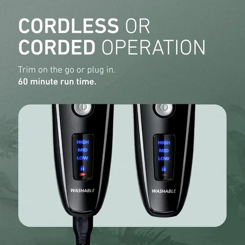 Vista 6 de Panasonic Recortadora de barba para hombres inalámbrica de precisión y potencia, cortapelos con accesorio de peine y 19 configuraciones ajustables