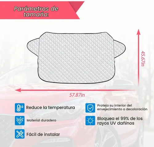 Vista 2 de LoyaForba - Cubierta magnética para parabrisas de coche, 4 capas de protección impermeable y a prueba de viento, contra nieve, hielo, sol y heladas