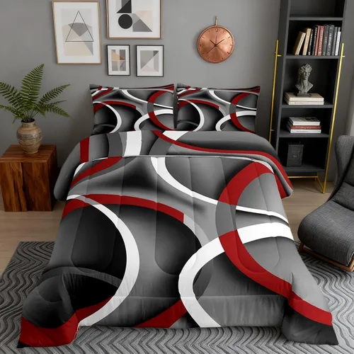 Vista 67 de Castle Fairy Juego de edredón con estampado azteca occidental, juego de ropa de cama geométrica a rayas marrones para niños y adolescentes