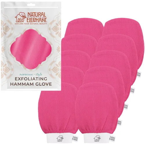 Vista 15 de Natural Elephant Guantes exfoliantes para hammam, guantes exfoliantes faciales y corporales, paquetes de 5 y 10