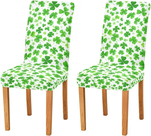 Vista 13 de Kcldeci Juego de 4 fundas de elastano para sillas de comedor navideñas, fundas elásticas para sillas de jengibre navideñas, fundas de asiento