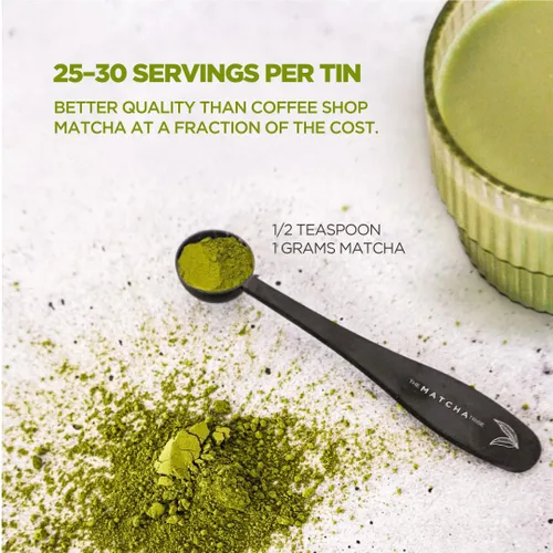 Vista 7 de Polvo de matcha japonés orgánico – Té verde Uji ceremonial Primera cosecha molido Polvo de matcha puro para lattes 2 latas de 1.06 oz