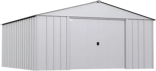 Vista 2 de Arrow Classic Cobertizo de metal, 14 x 14, gris flauta