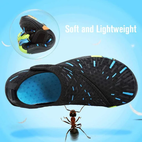 Vista 4 de Zapatos acuáticos para niños y niñas, suela ligera y cómoda, fácil de caminar, calzado acuático y deportivo antideslizante
