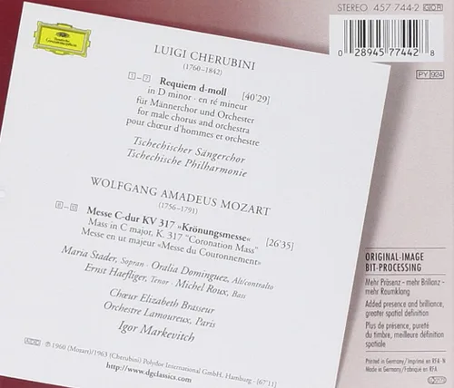 Vista 2 de Cherubini Requiem Mozart Coronation Mass Markevitch