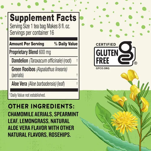 Vista 2 de Celestial Seasonings Detox Blend - Té de bienestar de diente de león, sin cafeína, caja de 16 bolsas de té