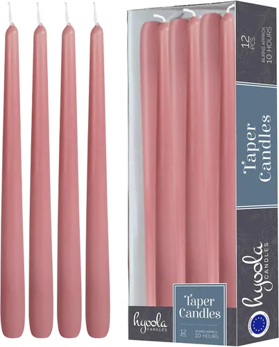 Vista 10 de Hyoola Paquete de 12 velas altas cónicas – 10 pulgadas, sin goteo, sin perfume, cera de parafina con mechas de algodón, 8 horas de tiempo