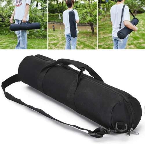 Vista 4 de Bolsa de transporte para trípode, 22.5 x 7.5 x 7.5 pulgadas, funda acolchada de trípode resistente con correas para el hombro y asa (S)