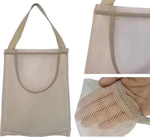 Vista 4 de Bolsas de almacenamiento de malla colgantes Bolsas reutilizables de productos netos para papas cebollas