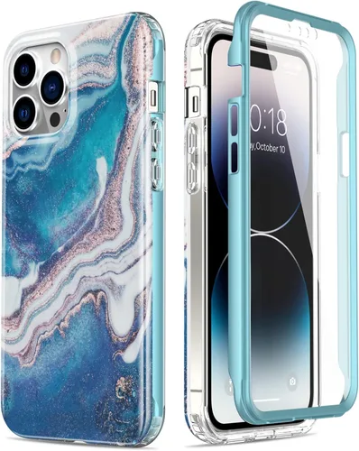 Vista 32 de Esdot Funda para iPhone 14 con Protector de Pantalla Integrado, Funda Resistente de Grado Militar con Diseños de Moda para Mujeres y Niñas, Funda