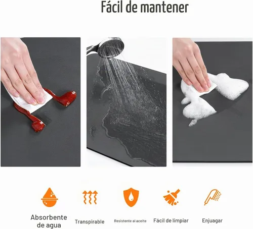 Vista 3 de Tapete de café de 20 x 16 pulgadas, súper absorbente, de secado rápido, para accesorios de cafeteras, cafetera, molinillo, decoración, encimera