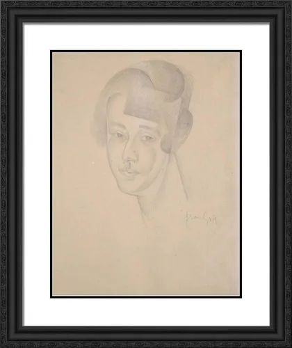 Vista 5 de ArtDirect Gris, Juan 20x24 Black Modern Framed Art Print Titled: Portrait of Woman ll