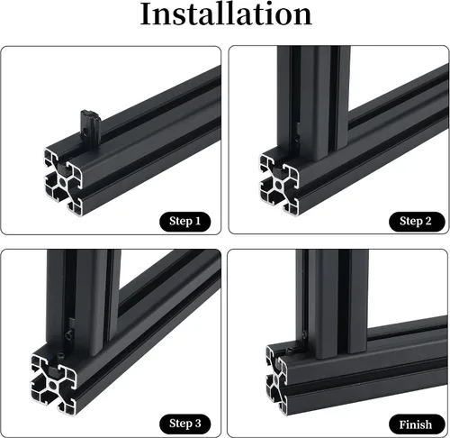 Vista 5 de BELLA BAYS 40Series 10Sets de conector interior negro en forma de L, conector de esquina oculta, accesorios de extrusión de aluminio 4040
