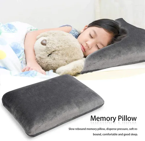 Vista 4 de Almohada rectangular de viaje de espuma viscoelástica de 15.4 x 11.0 x 3.5 in, cojín suave de rebote lento para cabeza y cuello con funda extraíble