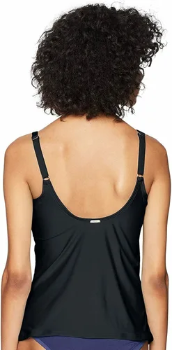 Vista 2 de Calvin Klein Traje de baño tankini estándar para mujer con correas ajustables y control de abdomen