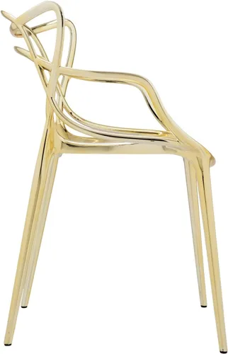Vista 5 de Kartell Silla Masters de Philippe Starck con Eugeni Quitllet, paquete de 2, dorado metálico Metálico Dorado