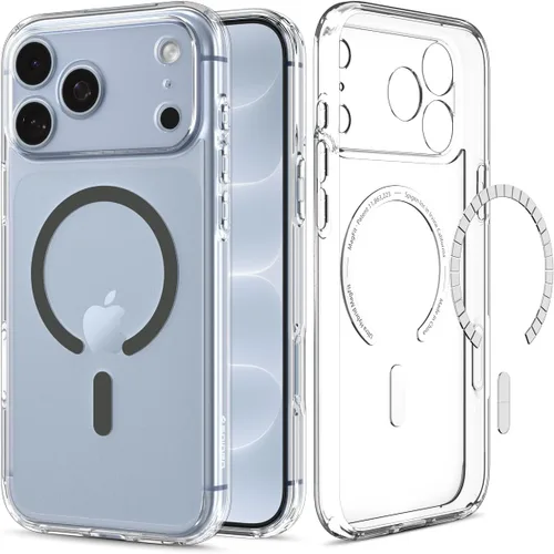 Vista 13 de Spigen Funda para iPhone 17, Ultra Hybrid MagFit [Control de cámara cubierta de TPU] [Anti-amarilleo] [Compatible con Magsafe] - Grafito