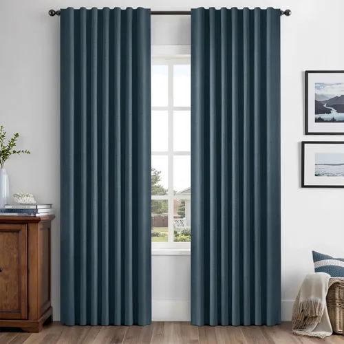 Vista 54 de MIULEE Cortinas de lino 100% opacas para dormitorio, marfil sólido, decoración de lujo, aislamiento térmico, cortinas oscurecedoras para sala