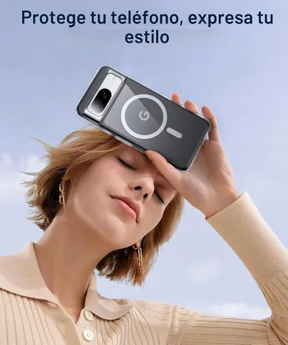 Vista 8 de [NO.1 Funda magnética para Google Pixel 8 con MagSafe [Anti-Amarillamiento][Ajuste Delgado][Probada contra Caídas Grado Militar] Parachoques Cristal