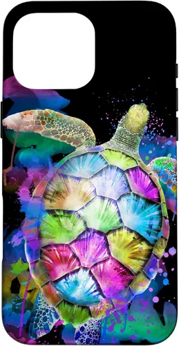 Vista 19 de Rainbow Turtle Design Colorful Turtle Print Sea Turtle Shell Case for iPhone 17