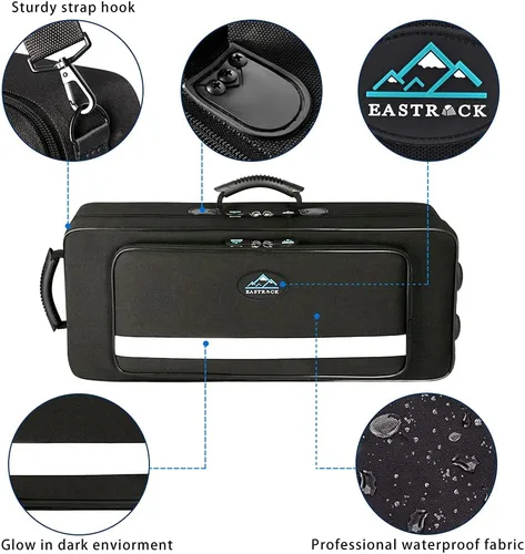 Vista 6 de EASTROCK Saxofón Alto Negro/Dorado Mi Bemol Kit Completo para Estudiantes Principiantes con Estuche de Transporte, Boquilla, Almohadillas Cojín