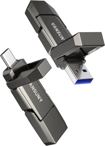 Vista 9 de Vansuny Unidad de estado sólido USB de 256 GB de hasta 1000 MB/s USB 3.2 Gen 2 Dual SSD USB A + Tipo C SSD externo portátil para teléfono Android