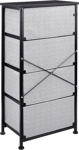 Vista 5 de Amazon Basics Organizador de almacenamiento de tela con 4 cajones para armario, color negro