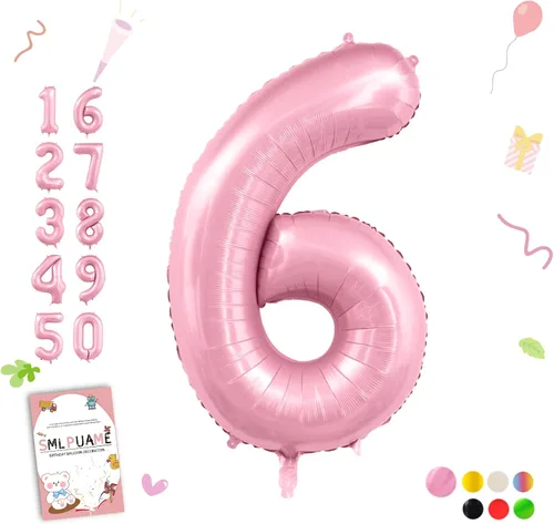 Vista 97 de Globos grandes de 40 pulgadas de números del 0 al 9, globos numéricos para decoración de fiesta de cumpleaños, globos de helio de aluminio