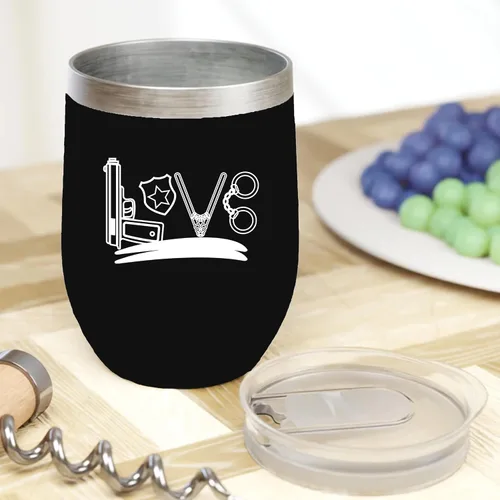 Vista 2 de Love. Taza de regalo de café y té para policías y mujeres, patrulla, sheriffs, detectives, investigadores, policías u oficiales de arresto, vaso