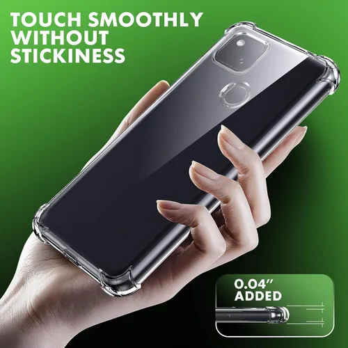 Vista 5 de Funda para teléfono Google Pixel 4A 4G, con 1 protector de pantalla, TPU a prueba de golpes de silicona a prueba de golpes para Google Pixel 4A 4G