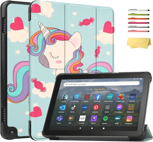 Vista 16 de Funda para Amazon Kindle Fire HD 8 y Fire HD 8 Plus (12ª/10ª generación, versión 2024/2022/2020) de 8 pulgadas, UUcovers con soporte triple