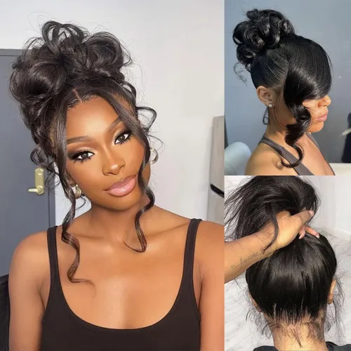 Vista 11 de Pelucas de Encaje Frontal 360 Cabello Humano Densidad 220% Correas Ocultas Ondas del Cuerpo Pelucas de Encaje Frontal HD con Cordón Pelucas