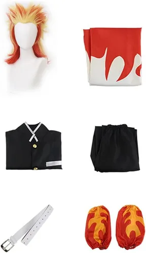 Vista 2 de Disfraz de cosplay de anime, unisex, para adulto, kimono, conjunto completo con peluca
