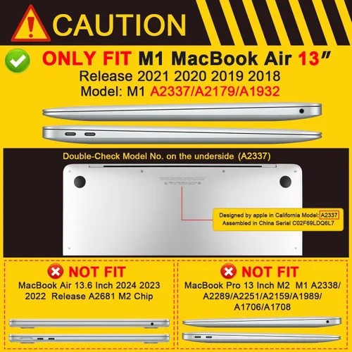 Vista 2 de Batianda Funda personalizable para MacBook Air M1 de 13 pulgadas modelo A2337 A2179 A1932 versión 2021 2020 2019, carcasa rígida pintada en 3D