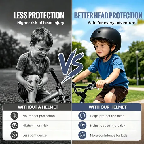 Vista 2 de Casco de bicicleta para niños, casco para niños y niñas de 1-3/2-4/3-5/5-8/8-14 años, ajuste ajustable y ligero, seguridad multideportiva
