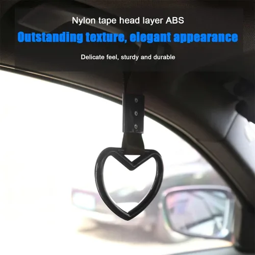 Vista 4 de 2 anillos Tsurikawa en forma de corazón, correa de mano para parachoques trasero, asa de corazón Janpanese para automóviles, SUV, metro, autobús