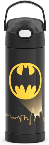 Vista 32 de THERMOS FUNTAINER Botella aislada al vacío de acero inoxidable de 16 onzas con tapa ancha de canalón, MINECRAFT