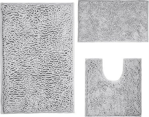 Vista 12 de LanYunUmi Alfombras de baño verdes de frutas en 3 piezas, juego de alfombras de baño ultra suaves antideslizantes absorbentes de felpilla para baño