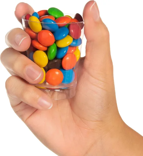 Vista 2 de Mini tazas de postre de 2 onzas, 96 unidades, vasos redondos de plástico transparente para fiestas, cuencos de postre pequeños de plástico, tazas