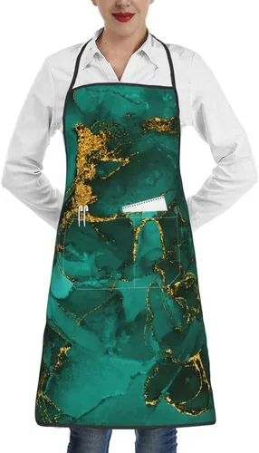 Vista 17 de Delantales con babero para mujeres y hombres, delantal de cocina con bolsillos para cocina, parrilla, barbacoa, pintura, jardinería