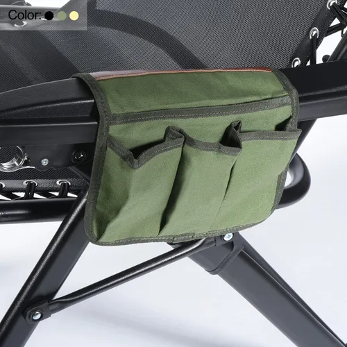 Vista 6 de PATIKIL Organizador de reposabrazos para silla, sillas plegables para exteriores, reposabrazos, revistas laterales, bolsa de aperitivos, bolsa